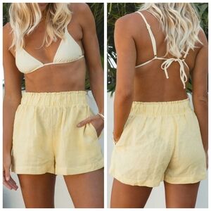 NWOT Soilai The Label Linen Shorts M